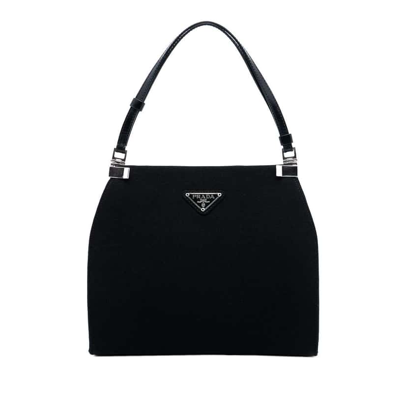 Prada Jersey Handbag Black Cotton Very good condition - Front View