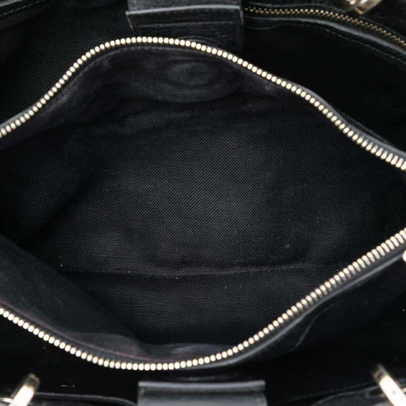 Gucci Medium Calfskin Bamboo Shopper Satchel Black Leather Very good condition - Model View
