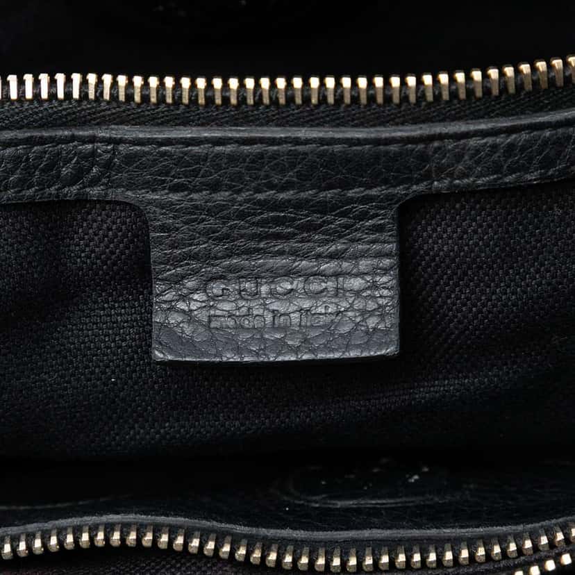 Gucci Medium Calfskin Bamboo Shopper Satchel Black Leather Very good condition - Box View