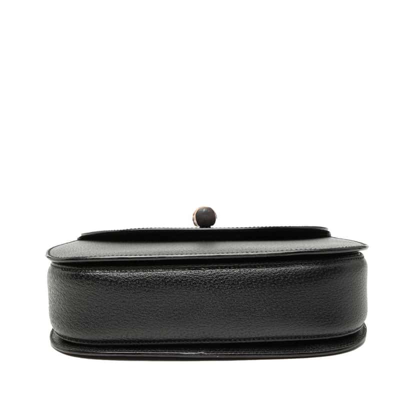 Gucci Grained Calfskin Bamboo Night Black Leather Very good condition - Inside View