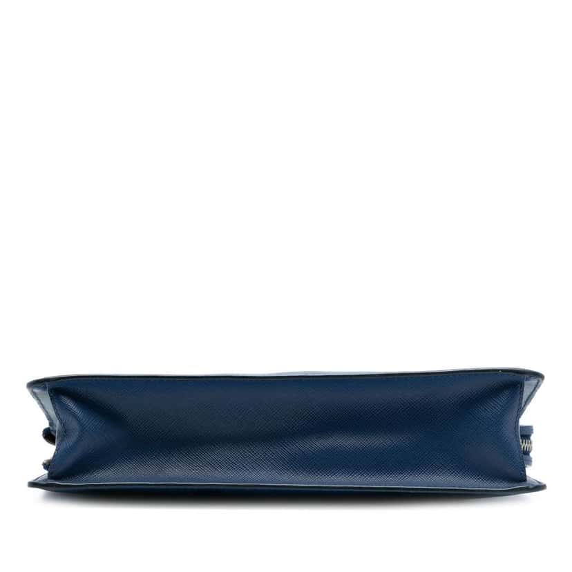Prada Saffiano Bellboy Clutch Blue Leather Very good condition - Inside View