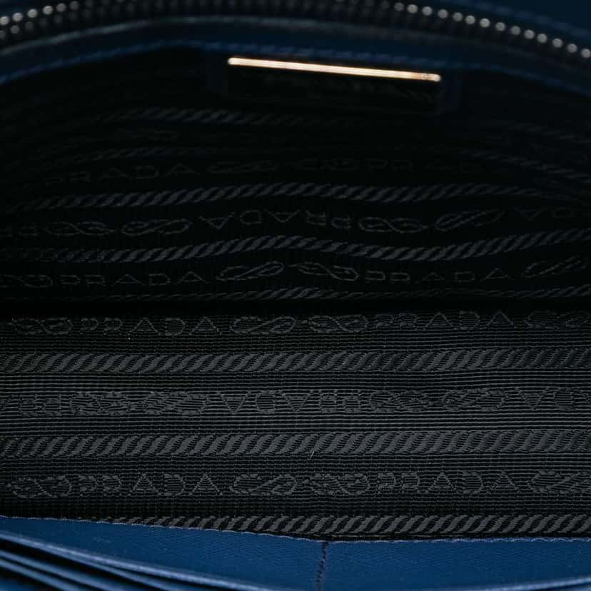 Prada Saffiano Bellboy Clutch Blue Leather Very good condition - Model View