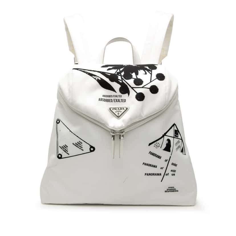Prada Tessuto Signaux Backpack White Very good condition - Front View