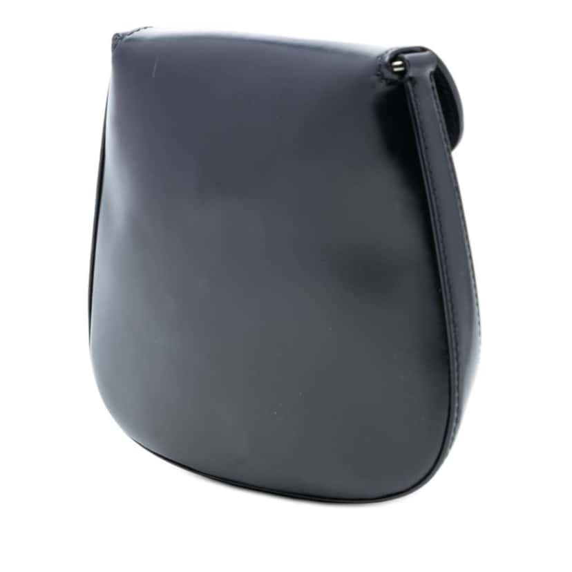 Prada Mini Spazzolato Cleo Flap Black Leather Very good condition - Back View