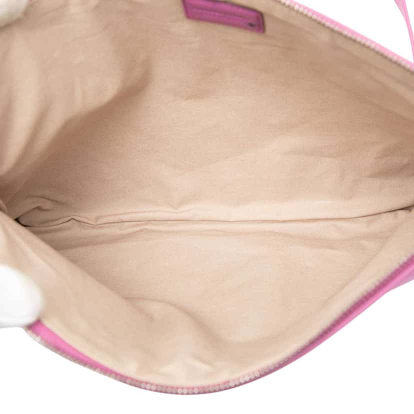 Bottega Veneta Satin Embroidered Butterflies Shoulder Bag Purple Satin Very good condition - Model View