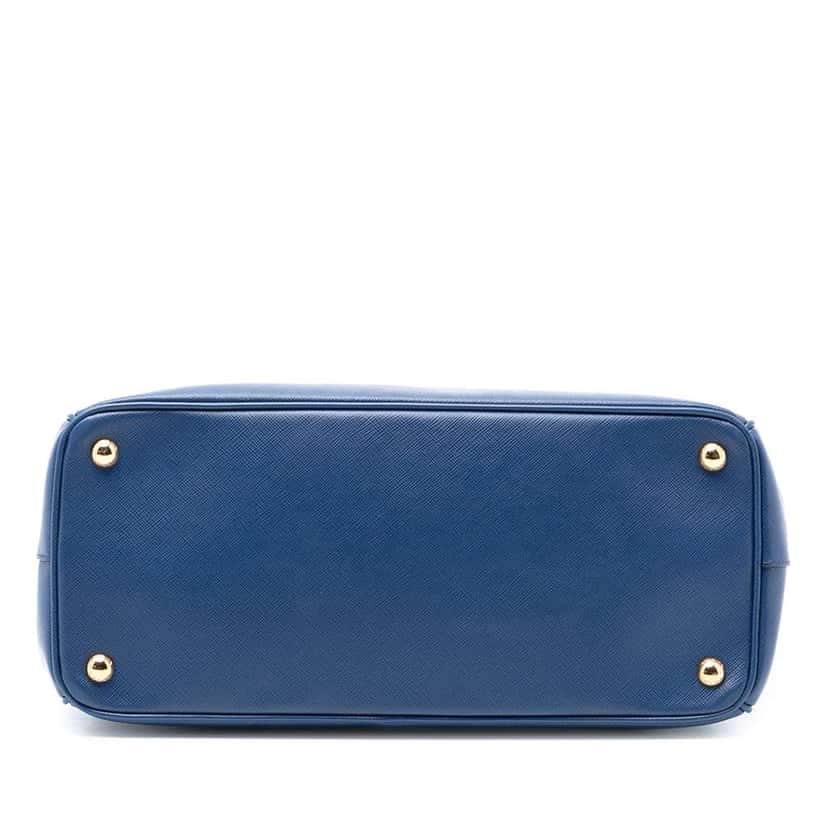 Prada Medium Saffiano Lux Galleria Double Zip Satchel Blue Leather Very good condition - Inside View