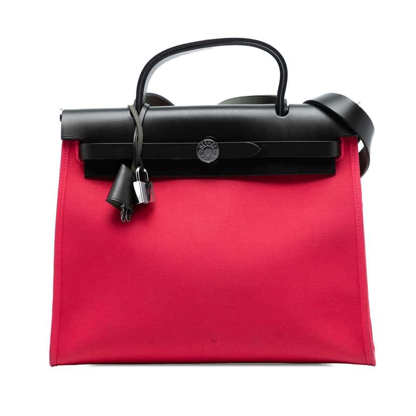 Hermès Toile Herbag Zip 31 Pink Canvas Very good condition - Front View