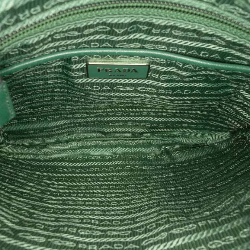 Prada Tessuto Zip Top Crossbody Green Very good condition - Model View