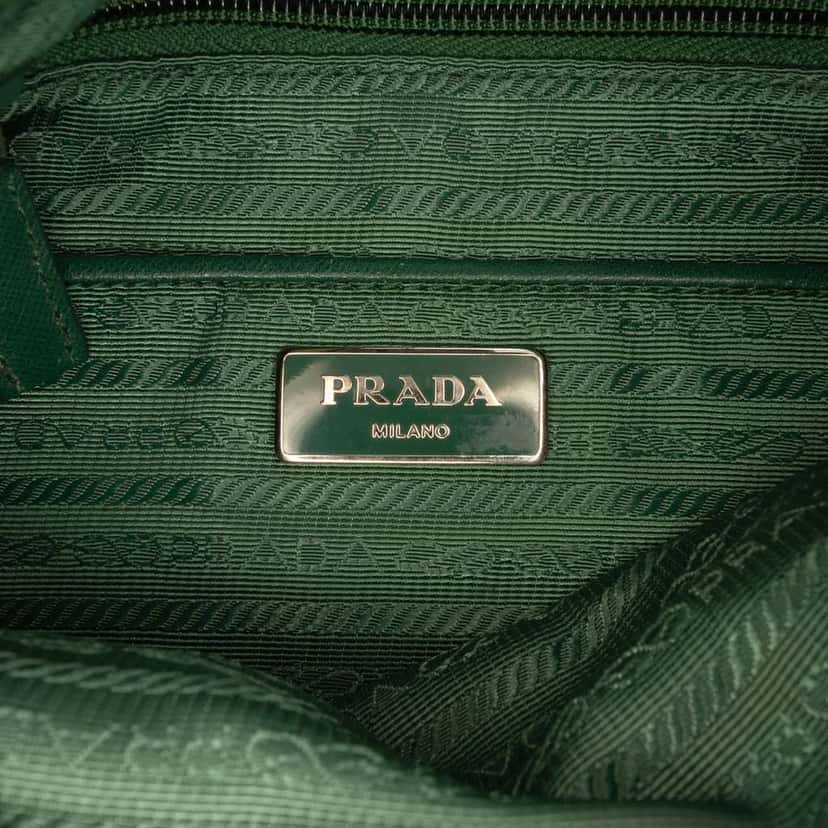 Prada Tessuto Zip Top Crossbody Green Very good condition - Box View