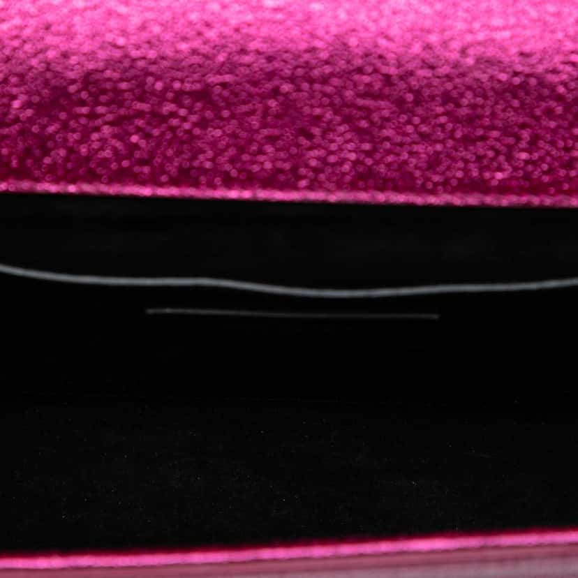 Saint Laurent Metallic Calfskin Monogram Kate Clutch Pink Leather Very good condition - Model View