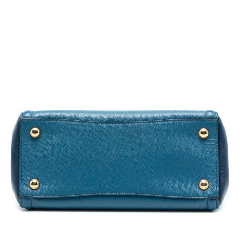 Prada Small Bicolor Saffiano Lux Galleria Satchel Blue Leather Good condition - Inside View