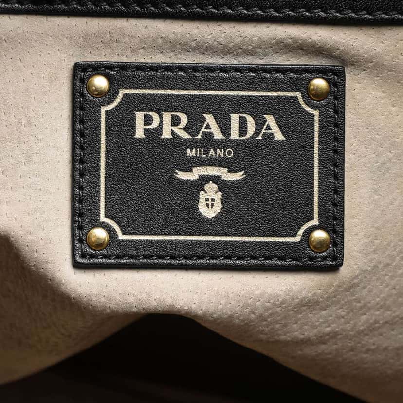 Prada Soft Calf Open Convertible Tote Black Leather Good condition - Box View