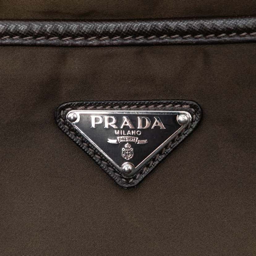 Prada Tessuto Zip Top Crossbody Brown Very good condition - Box View