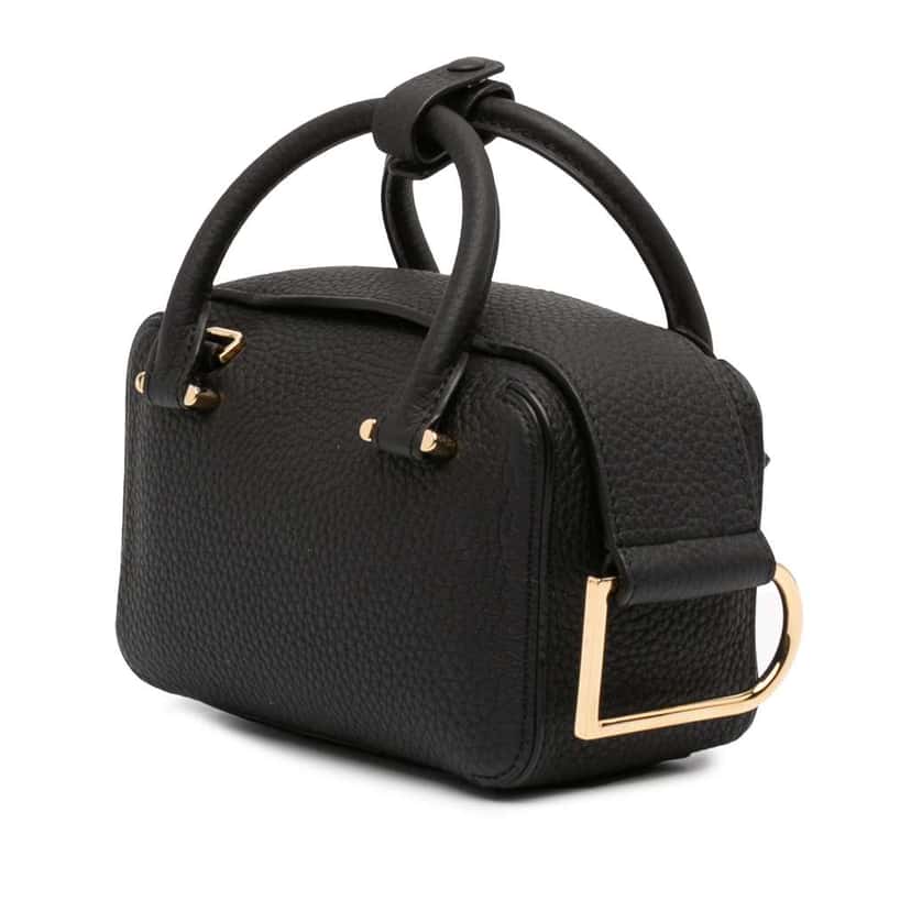 Delvaux Nano Taurillon Soft Leather Cool Box Satchel Black Leather Very good condition - Back View