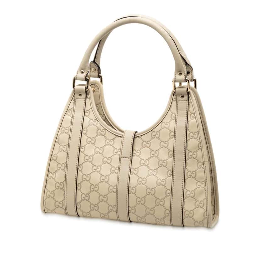 Gucci Guccissima Jackie Joy Bardot Shoulder Bag White Leather Very good condition - Back View