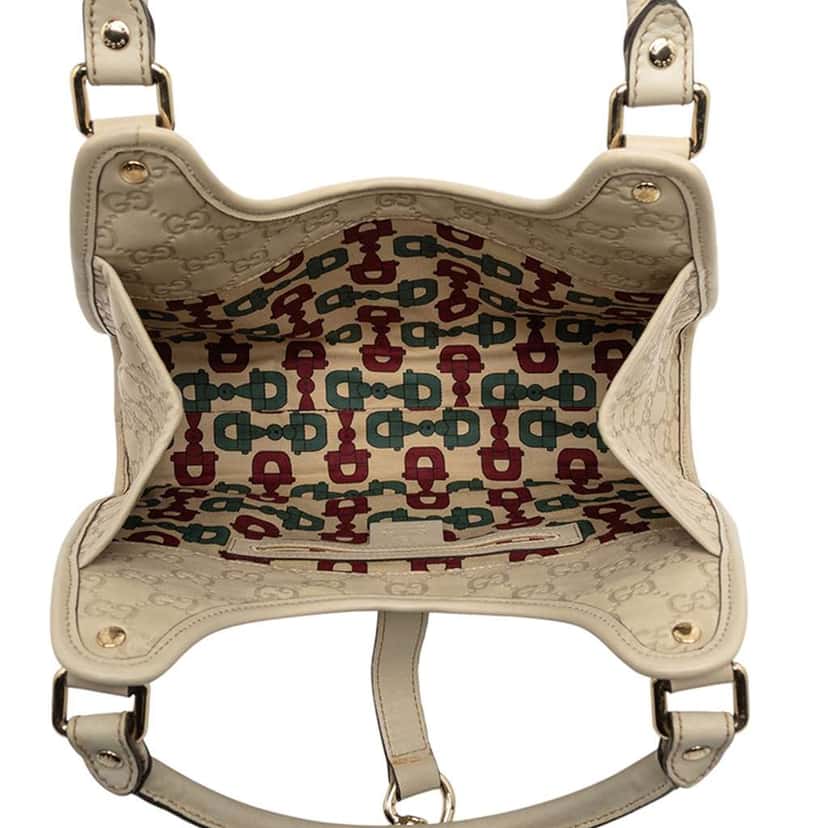 Gucci Guccissima Jackie Joy Bardot Shoulder Bag White Leather Very good condition - Model View