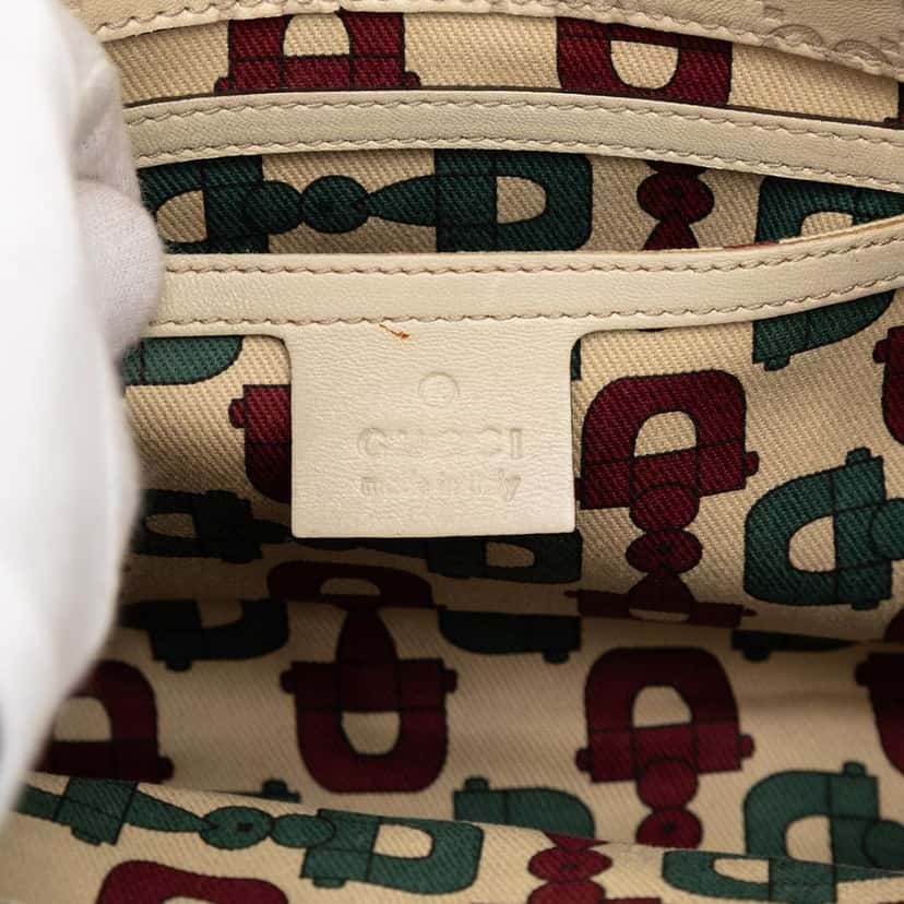 Gucci Guccissima Jackie Joy Bardot Shoulder Bag White Leather Very good condition - Box View