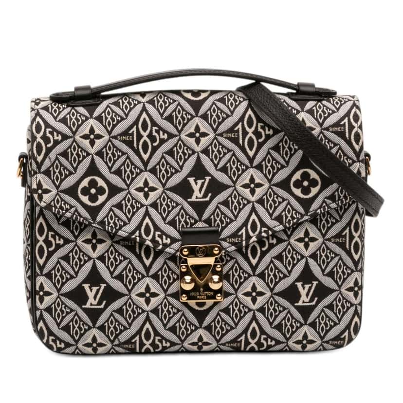 Louis Vuitton Monogram Jacquard Since 1854 Pochette Metis Black Canvas Very good condition - Front View