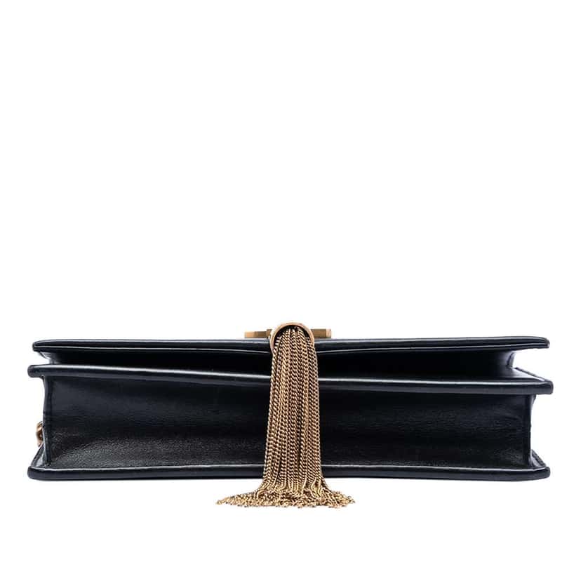 Saint Laurent Leather Enameled Monogram Kate Tassel Wallet on Chain Black Leather Very good condition - Inside View