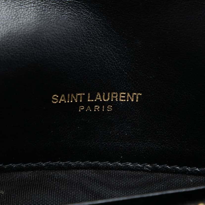 Saint Laurent Leather Enameled Monogram Kate Tassel Wallet on Chain Black Leather Very good condition - Box View