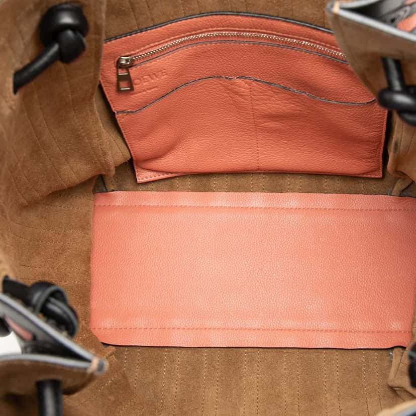 Loewe Leather Grid Flamenco Knot Tote Pink Leather Very good condition - Model View