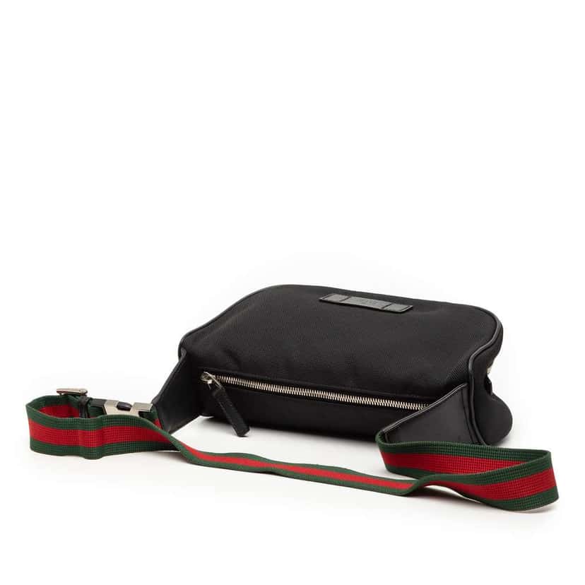 Gucci Nylon Web Belt Bag Black Very good condition - Back View