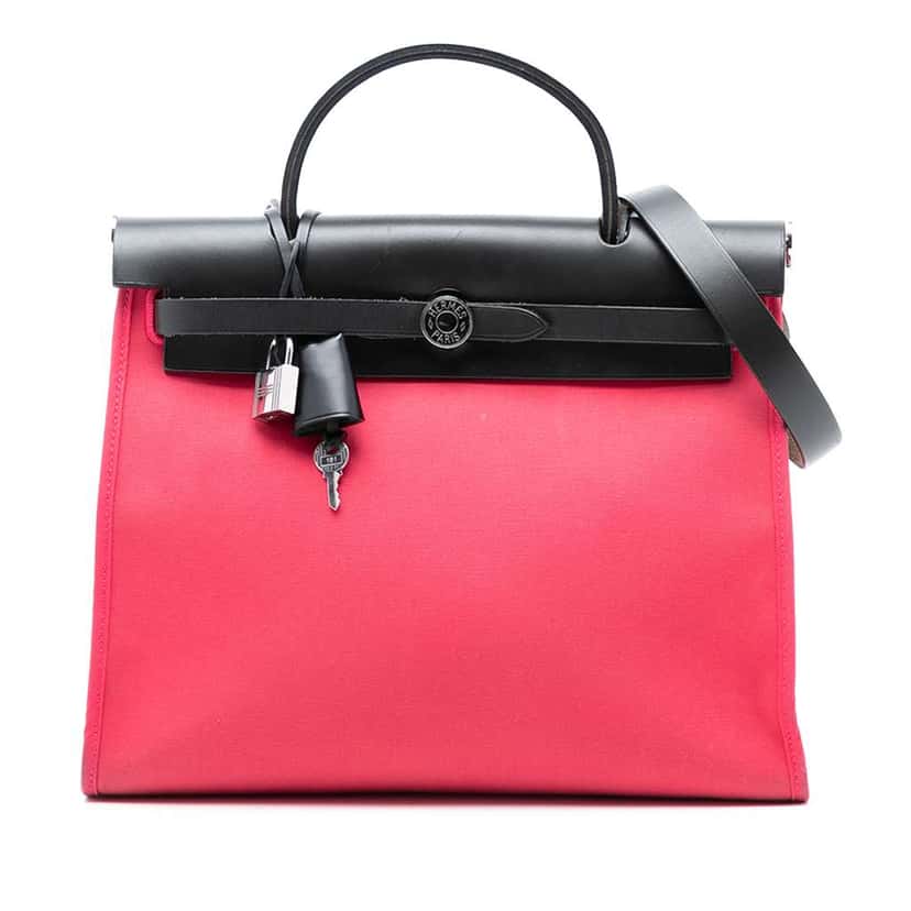 Hermès Toile Herbag Zip 31 Pink Canvas Very good condition - Front View