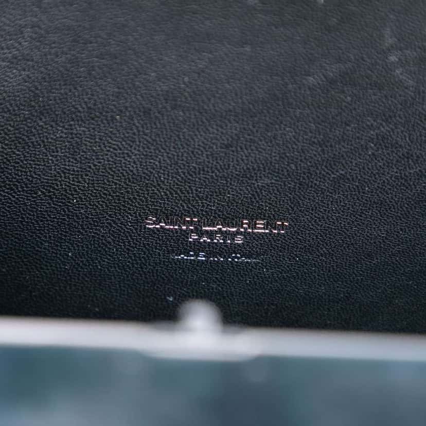 Saint Laurent Acrylic Tuxedo Box Clutch on Chain Black Very good condition - Box View