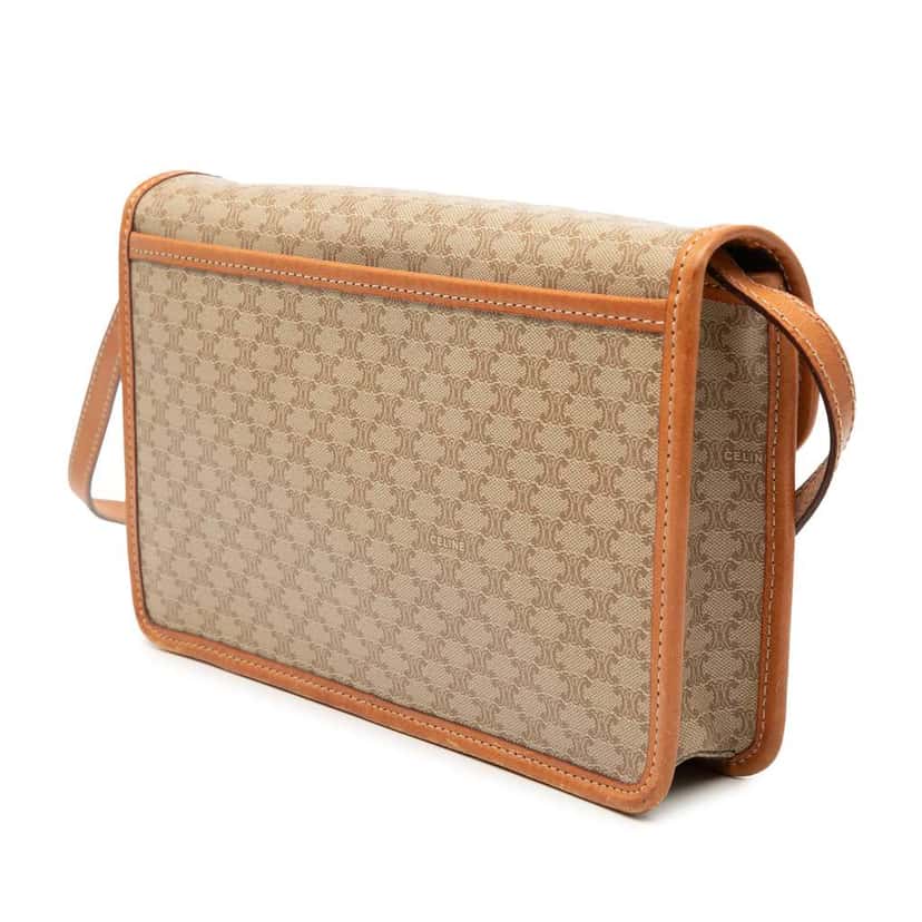 Celine Macadam Coated Canvas Crossbody Brown Canvas Very good condition - Back View