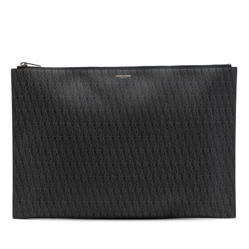 Saint Laurent Toile Classic Monogram Document Holder Black Canvas Very good condition - Front View