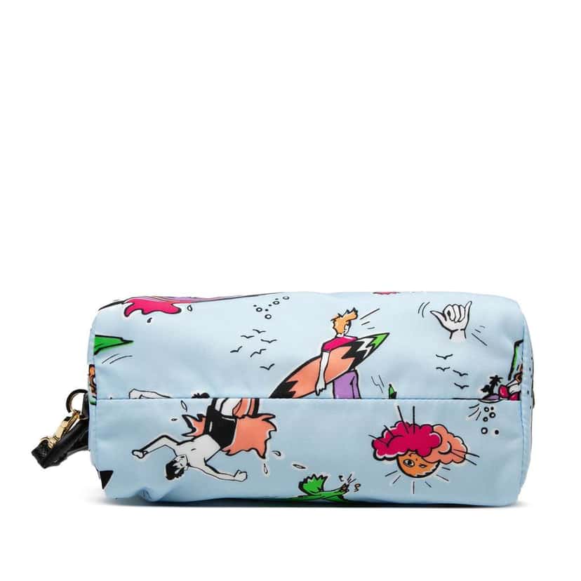 Prada Tessuto Stampato Surf Cosmetic Pouch Blue Very good condition - Inside View