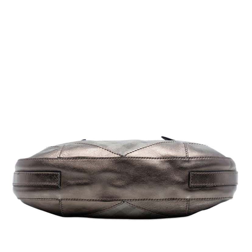 Burberry Supernova Check Coated Canvas and Metallic Leather Shoulder Bag Grey Canvas Very good condition - Inside View
