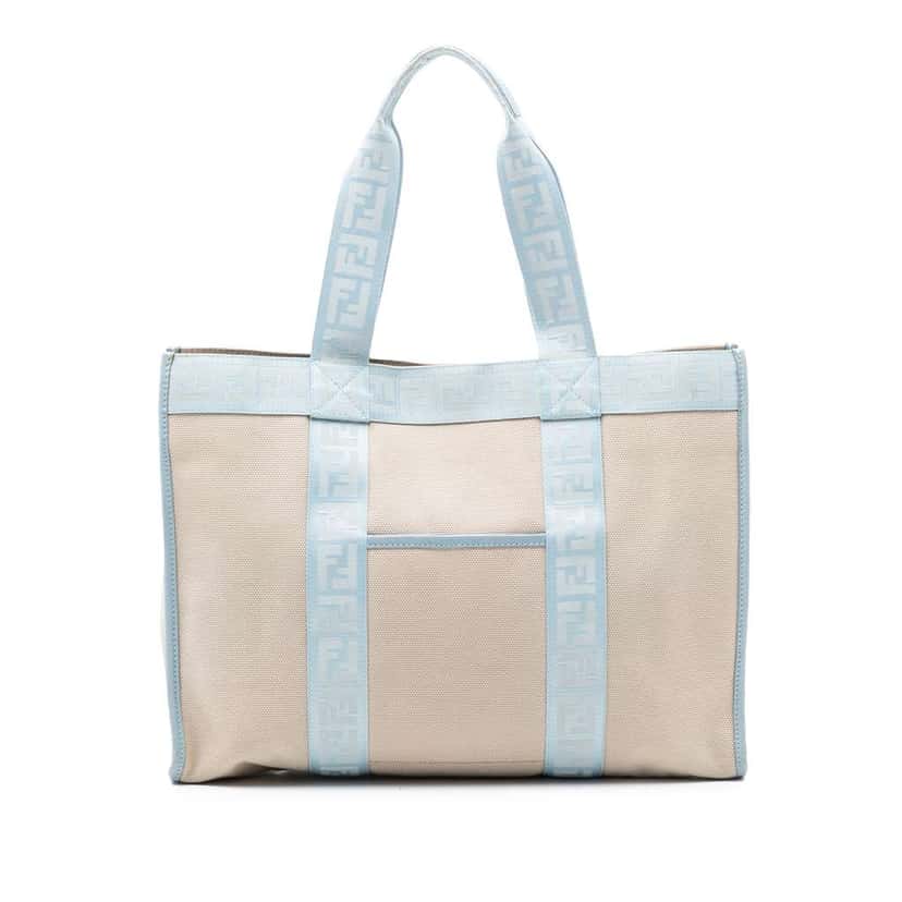 Fendi Zucca Trimmed Canvas Tote Brown Canvas Very good condition - Front View