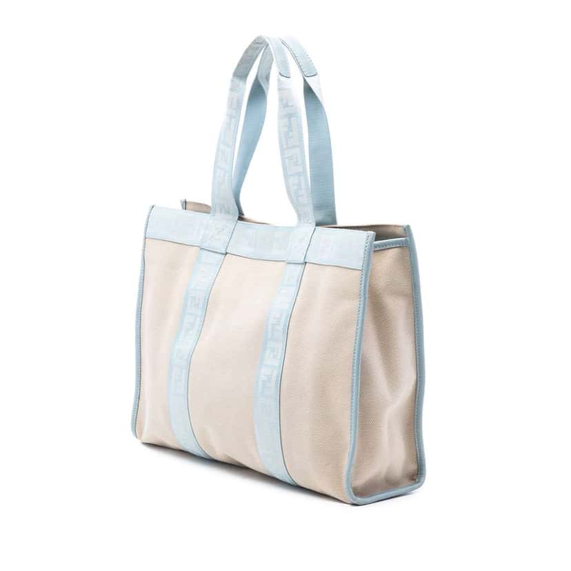 Fendi Zucca Trimmed Canvas Tote Brown Canvas Very good condition - Back View