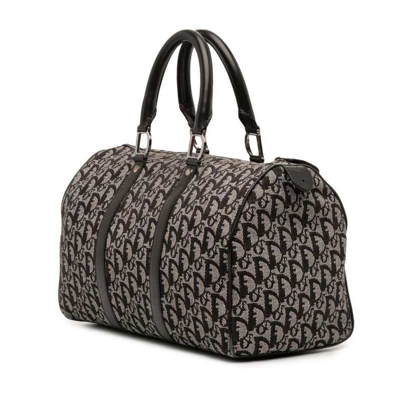 Dior Diorissimo Trotter Canvas Boston Bag Black Canvas Good condition - Back View