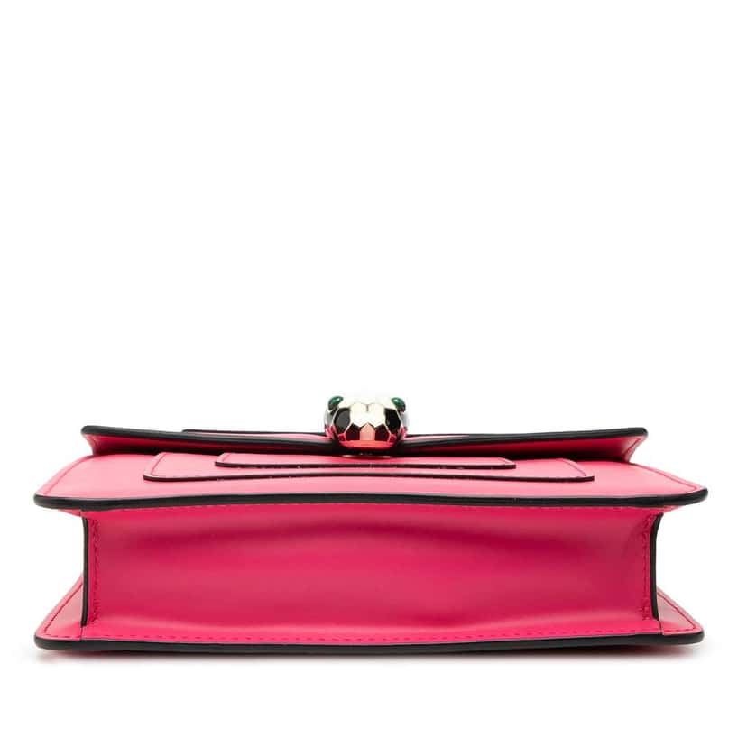 Bvlgari Small Leather Square Serpenti Forever Chain Crossbody Pink Leather Very good condition - Inside View