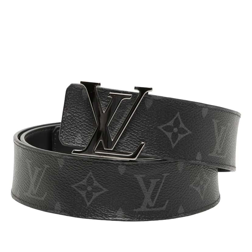 Louis Vuitton Monogram Eclipse LV Initiales Reversible Belt Black Very good condition - Front View