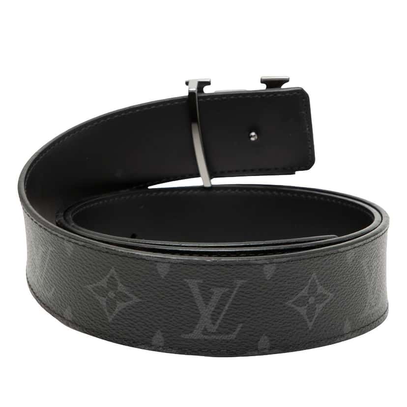 Louis Vuitton Monogram Eclipse LV Initiales Reversible Belt Black Very good condition - Inside View