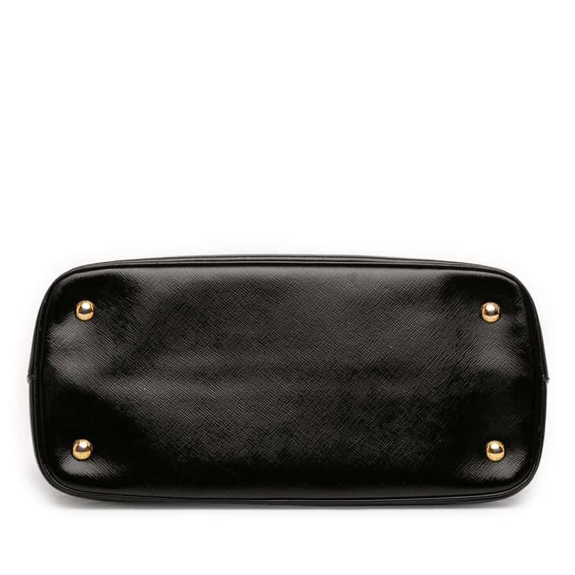 Prada Medium Saffiano Vernice Open Promenade Satchel Black Leather Good condition - Inside View