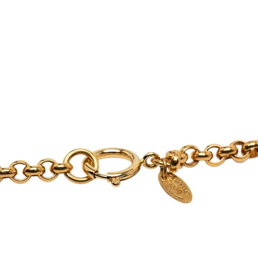 Chanel Gold Plated CC Pendant Necklace Gold Metal Very good condition - Inside View