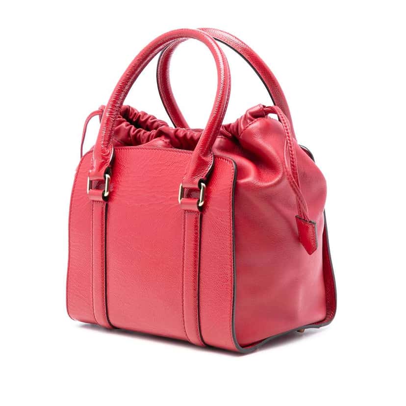 Burberry Small Patent Dinton Satchel Red Leather Very good condition - Back View