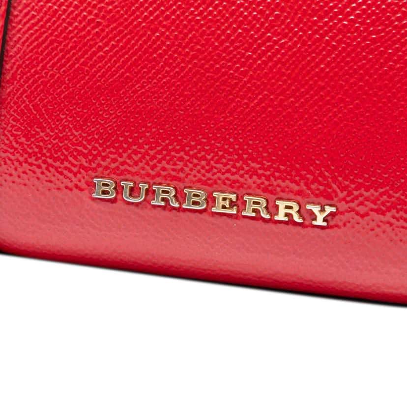 Burberry Small Patent Dinton Satchel Red Leather Very good condition - Box View