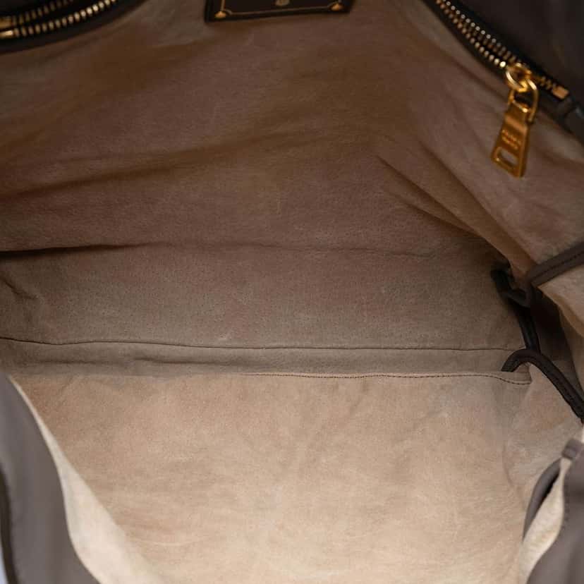 Prada Soft Calf Open Convertible Tote Grey Leather Very good condition - Model View