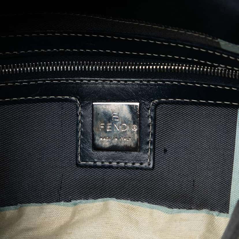 Fendi Canvas FF Marble Baguette Shoulder Bag Blue Canvas Very good condition - Box View