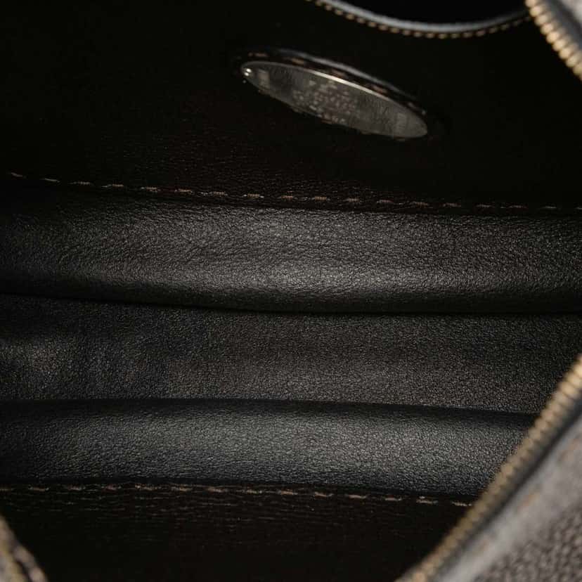 Fendi Metallic Pebbled Leather Selleria Shoulder Bag Brown Leather Very good condition - Model View