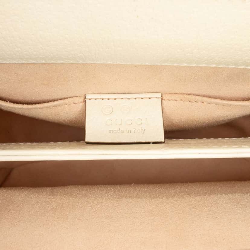 Gucci Small Calfskin Web Ophidia Chain Crossbody White Leather Very good condition - Box View