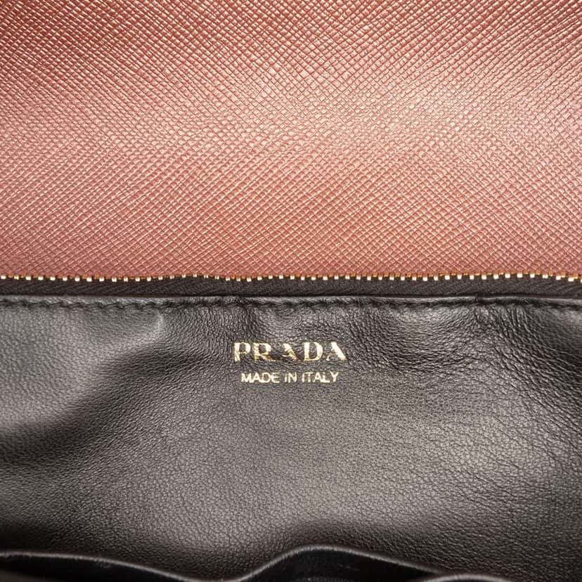 Prada Metallic Saffiano Lux Chain Crossbody Pink Leather Very good condition - Box View