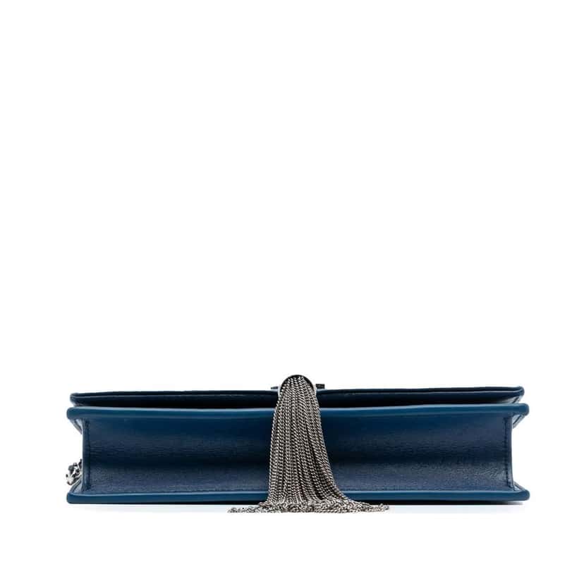Saint Laurent Small Smooth Calfskin Monogram Kate Tassel Crossbody Blue Leather Very good condition - Inside View