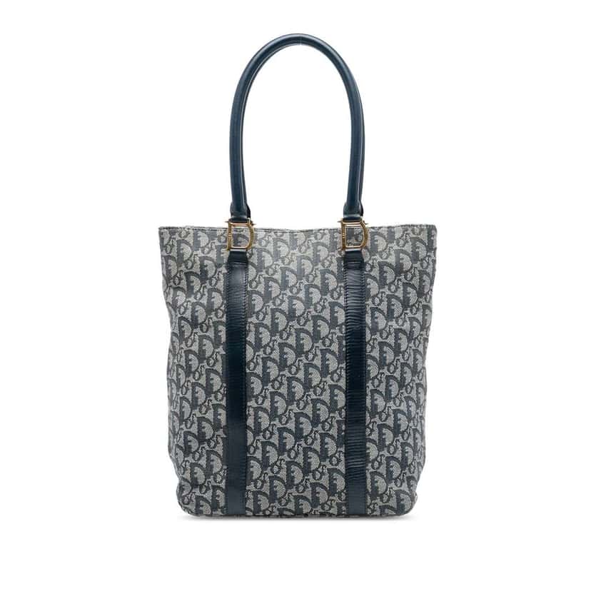 Dior Diorissimo Trotter Canvas Tote Blue Canvas Very good condition - Front View