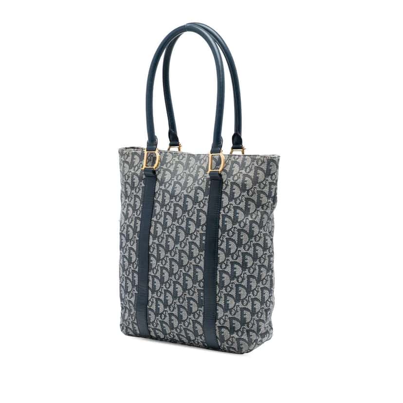 Dior Diorissimo Trotter Canvas Tote Blue Canvas Very good condition - Back View